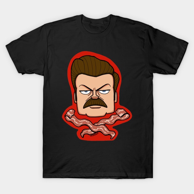 Ron Swanson T-Shirt by Stacy Kakes